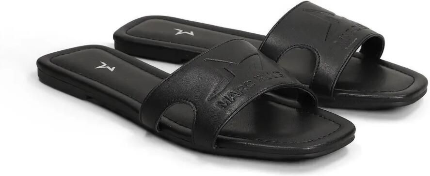 Marc Ellis Emi sandalen met logo-reliëf en uitgesneden details Zwart - Foto 3