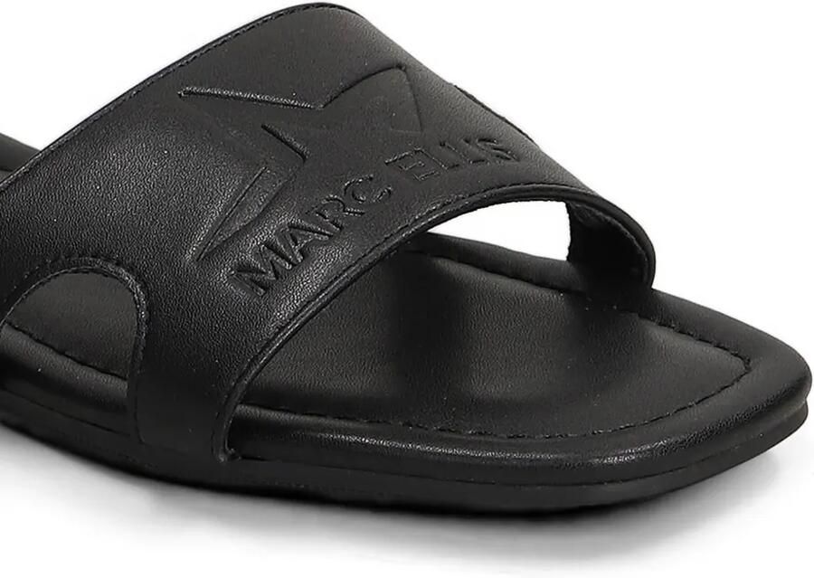 Marc Ellis Emi sandalen met logo-reliëf en uitgesneden details Zwart - Foto 2
