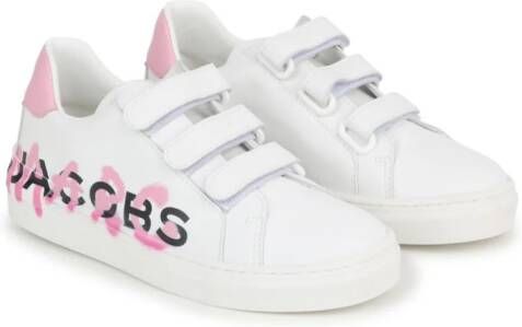Marc Jacobs Kids Leren sneakers met logoprint Wit