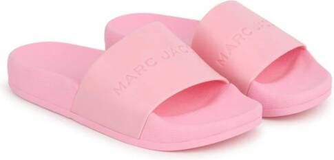 Marc Jacobs Kids Slippers met logo-reliëf Roze