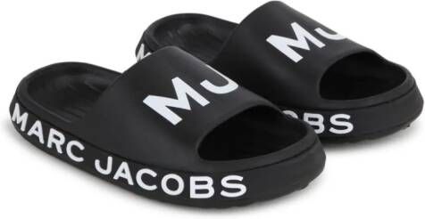 Marc Jacobs Kids Slippers met logoprint Zwart