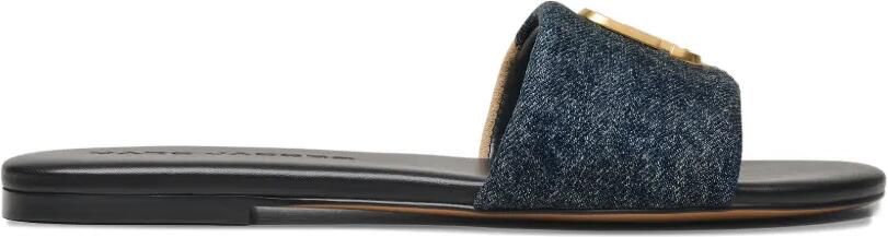 Marc Jacobs Denim slippers met logodetail Blauw