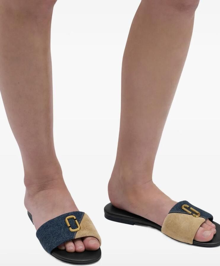 Marc Jacobs Denim slippers met logodetail Blauw - Foto 4