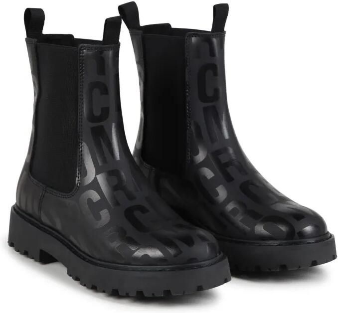 Marc Jacobs Kids Enkellaarzen met monogramprint Zwart
