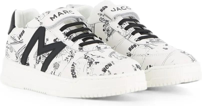 Marc Jacobs Kids Sneakers met klittenband en cartoonprint Wit