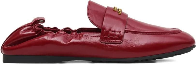 Marc Jacobs Leren loafers met logoplakkaat Rood