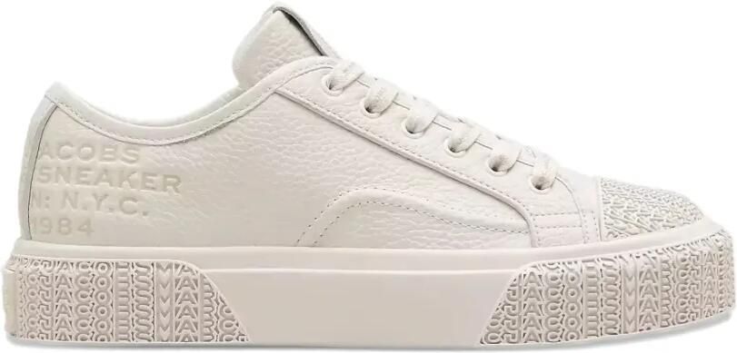 Marc Jacobs Sneakers van bewerkt leer met logo-reliëf Beige