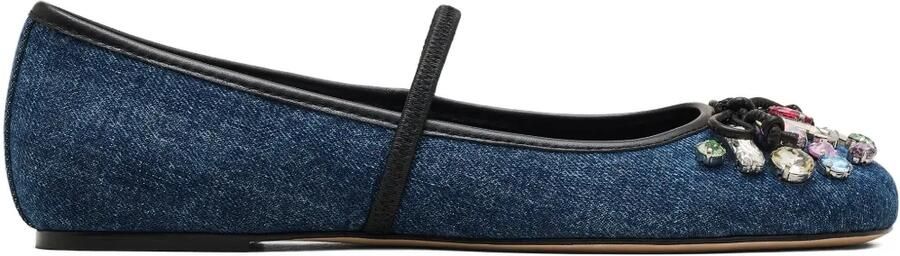 Marc Jacobs The Gem Denim ballerina's verfraaid met kristallen Blauw