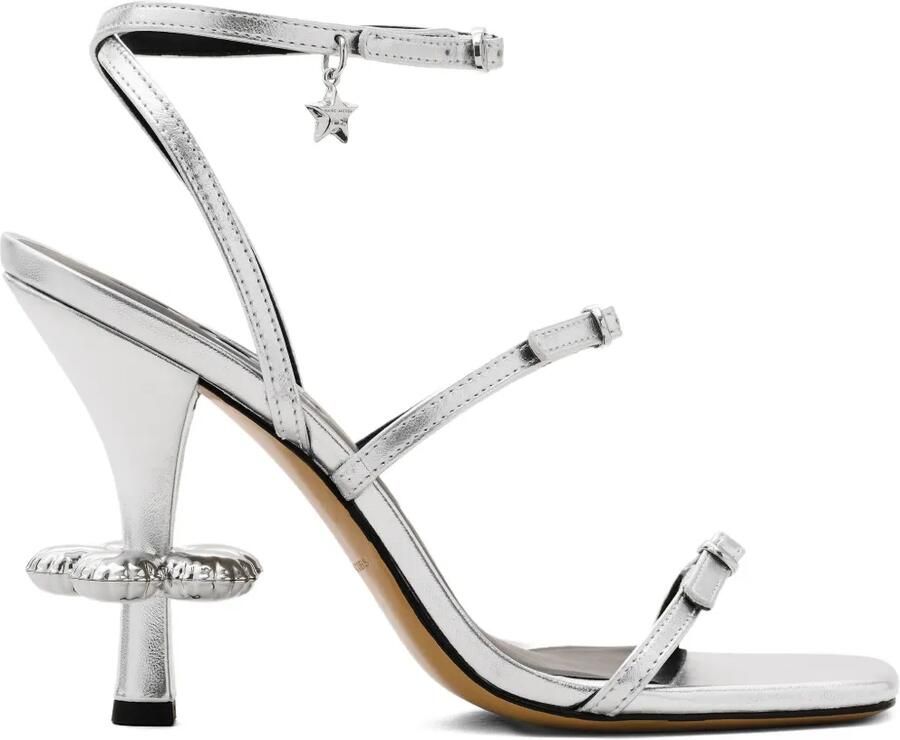 Marc Jacobs The Metallic Leather Daisy sandalen met bandje Zilver