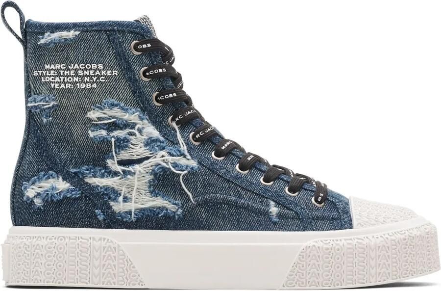 Marc Jacobs The Rip and Tear denim high-top sneakers Blauw