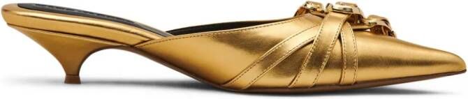 Marc Jacobs Metallic muiltjes met gespdetail Goud