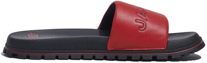 Marc Jacobs The Slide slippers met logo-reliëf Rood