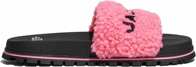 Marc Jacobs The Slide slippers met logo-reliëf Roze