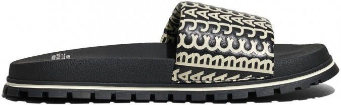 Marc Jacobs The Slide Monogram slippers Zwart