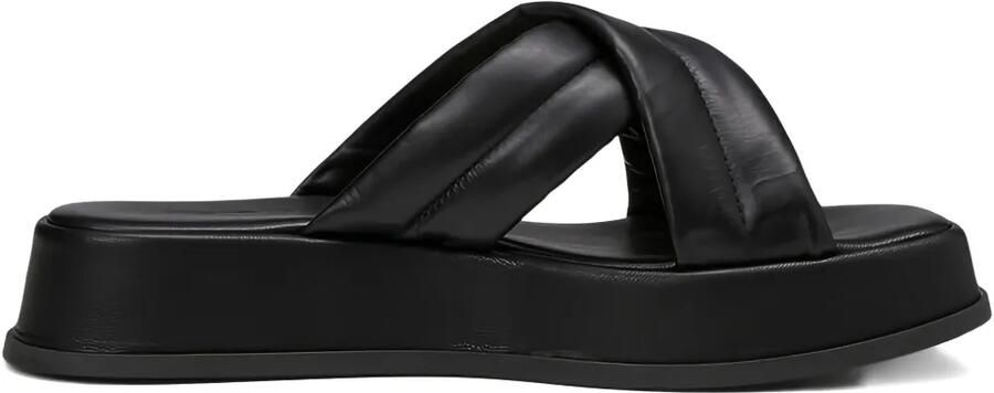 Marc O'Polo Clara sandalen met gekruiste bandjes en plateauzool Zwart