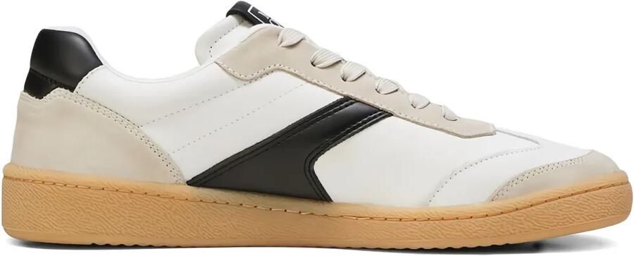 Marc O'Polo Court low-top sneakers met suède vlakken Wit