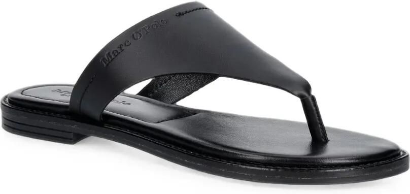 Marc O'Polo Leren sandalen met logo-reliëf Zwart - Foto 2