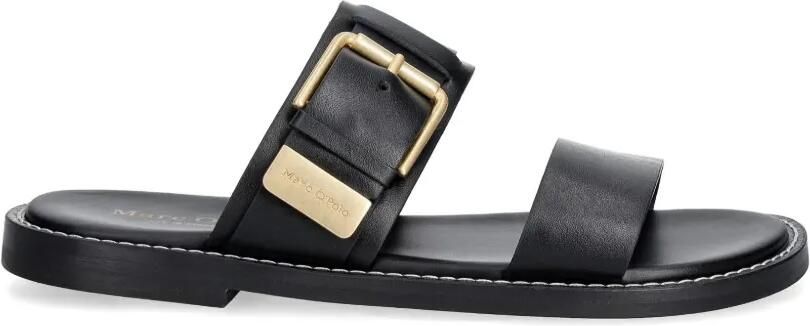 Marc O'Polo Leren sandalen Zwart