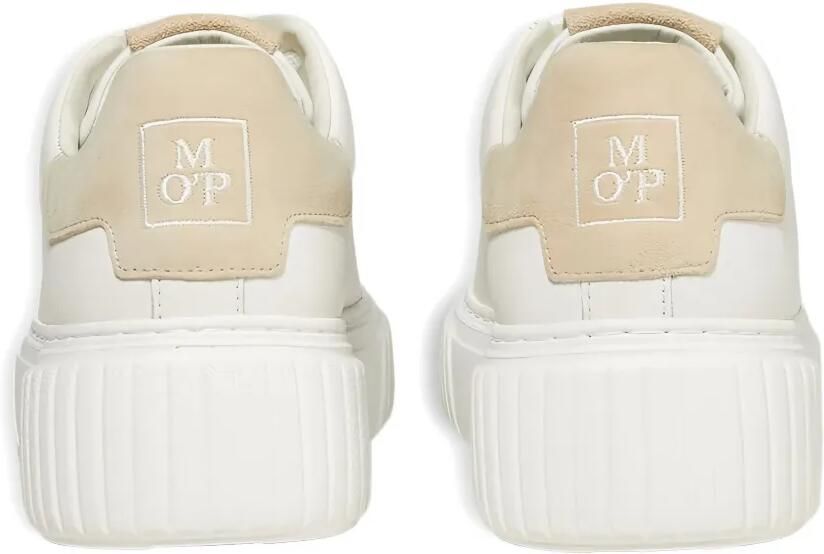 Marc O'Polo Leren sneakers met plateauzool Wit - Foto 4