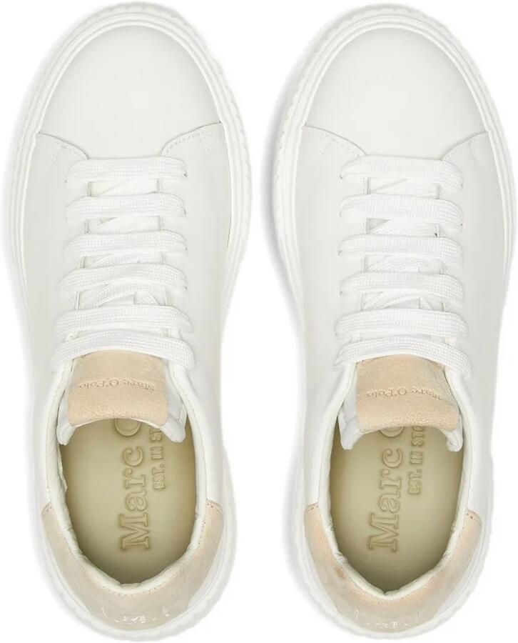 Marc O'Polo Leren sneakers met plateauzool Wit - Foto 2