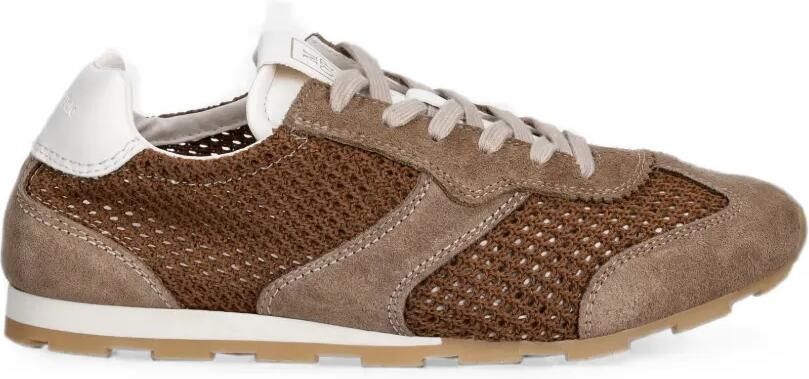 Marc O'Polo Mesh sneakers met suède vlakken Bruin