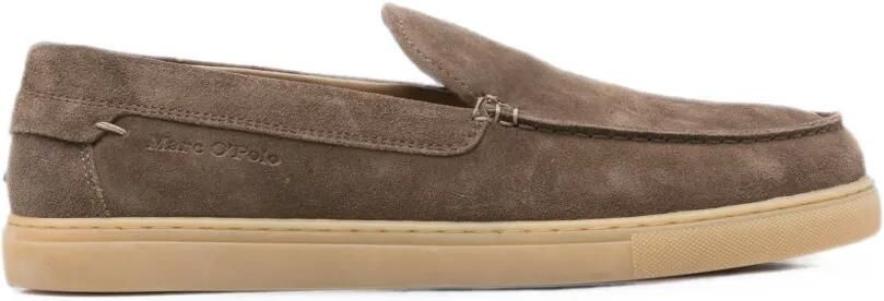 Marc O'Polo Model Check suède loafers Bruin