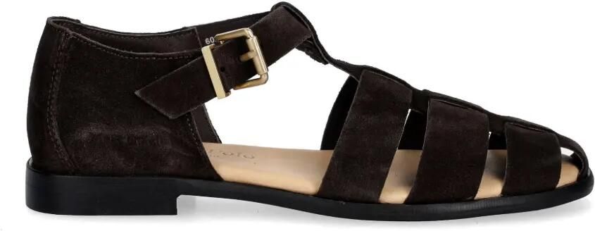 Marc O'Polo Sandalen met gespsluiting en gekooid bandje Bruin