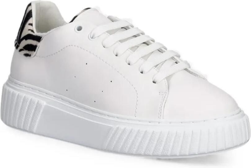 Marc O'Polo Sneakers met zebraprint en vlakken Wit