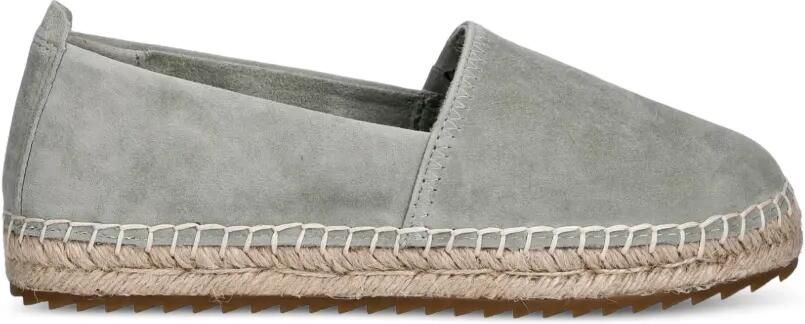 Marc O'Polo Suède espadrilles met stiksels Groen