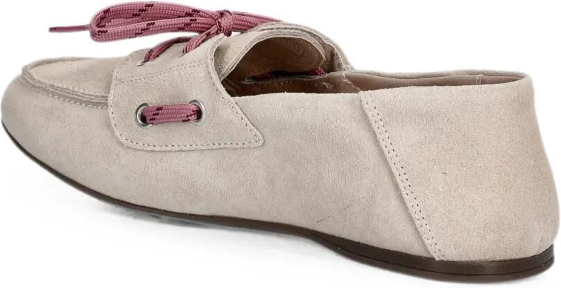 Marc O'Polo Suède loafers met veters Beige - Foto 2