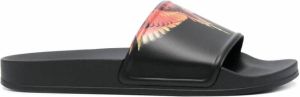Marcelo Burlon County of Milan Slippers met vleugelprint Zwart