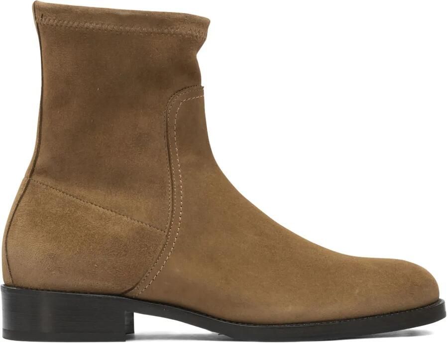 Maretto Suède enkellaarzen met ritsdetail Bruin