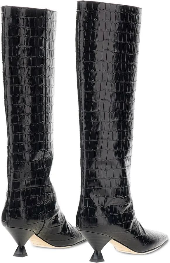 MARIA LUCA Noa croc-effect knee-high boots Zwart - Foto 4