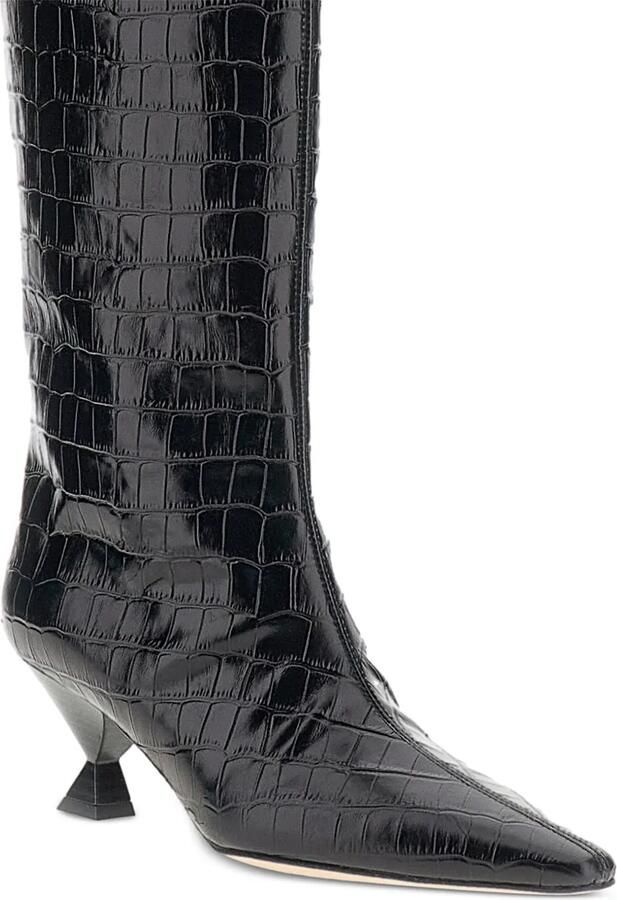MARIA LUCA Noa croc-effect knee-high boots Zwart - Foto 2