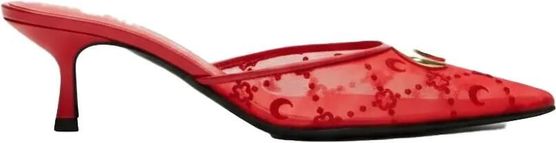 Marine Serre Flock Kitten mesh muiltjes Rood