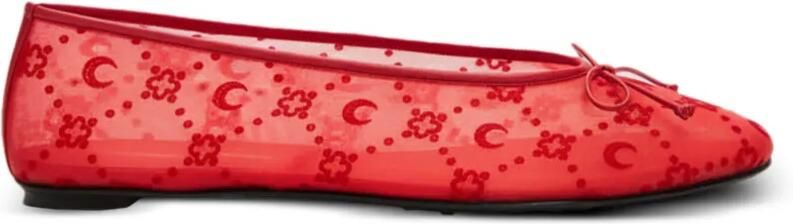 Marine Serre Mesh ballerina's met monogram Rood
