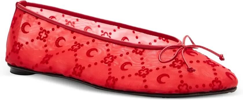 Marine Serre Mesh ballerina's met monogram Rood - Foto 4