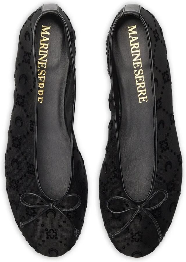 Marine Serre Mesh ballerina's met monogram Zwart - Foto 3