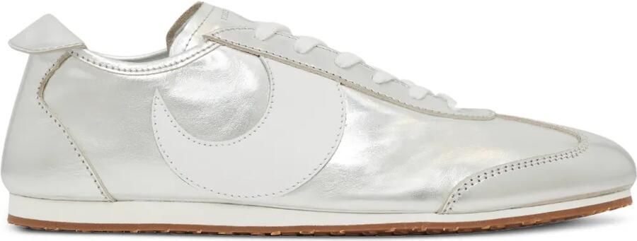 Marine Serre MS Astra leren sneakers met metallic-effect Grijs