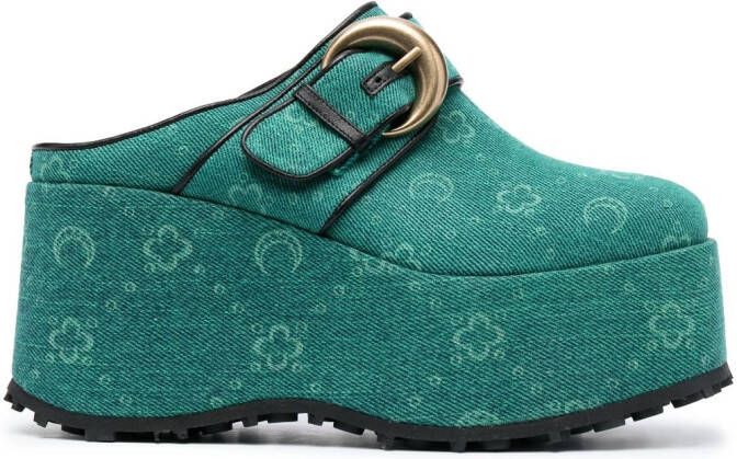 Marine Serre Regenerated denim klompen Groen