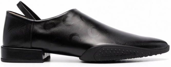Marine Serre Schoenen met maanprint heren leerrubber leer 42 Zwart