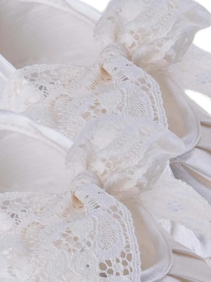 MARLU' couture Ballerina's met kanten afwerking en plooien Wit - Foto 2