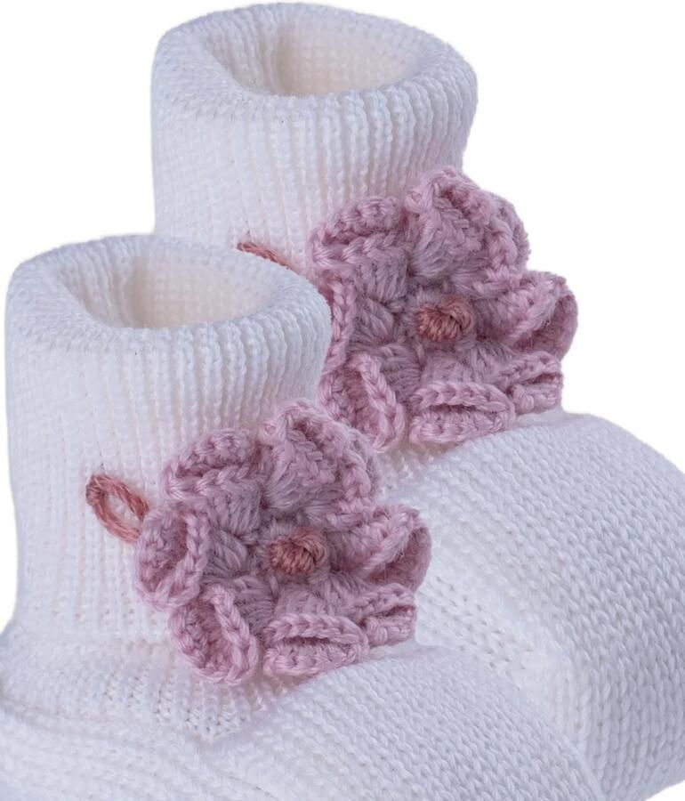 MARLU' couture Gebreide slippers met bloemdetail Wit - Foto 2