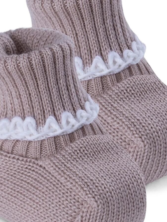 MARLU' couture Gebreide slippers met gehaakte afwerking Beige - Foto 2