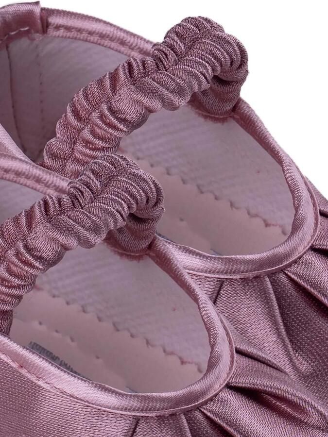 MARLU' couture Geplooide satijnen ballerina's Roze