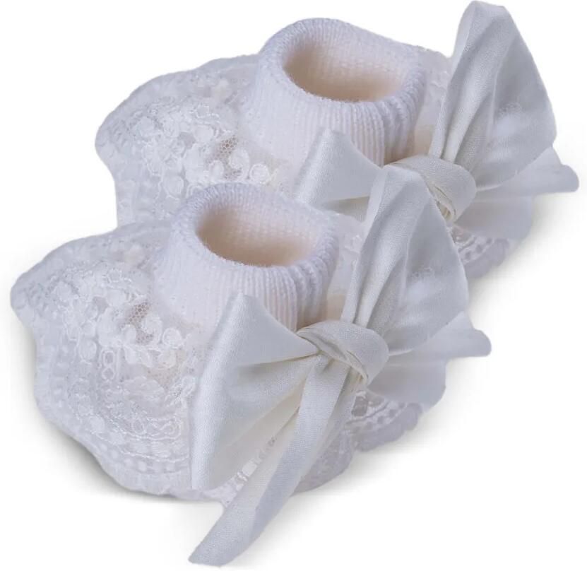 MARLU' couture Slippers met kanten laag en strikdetail Beige