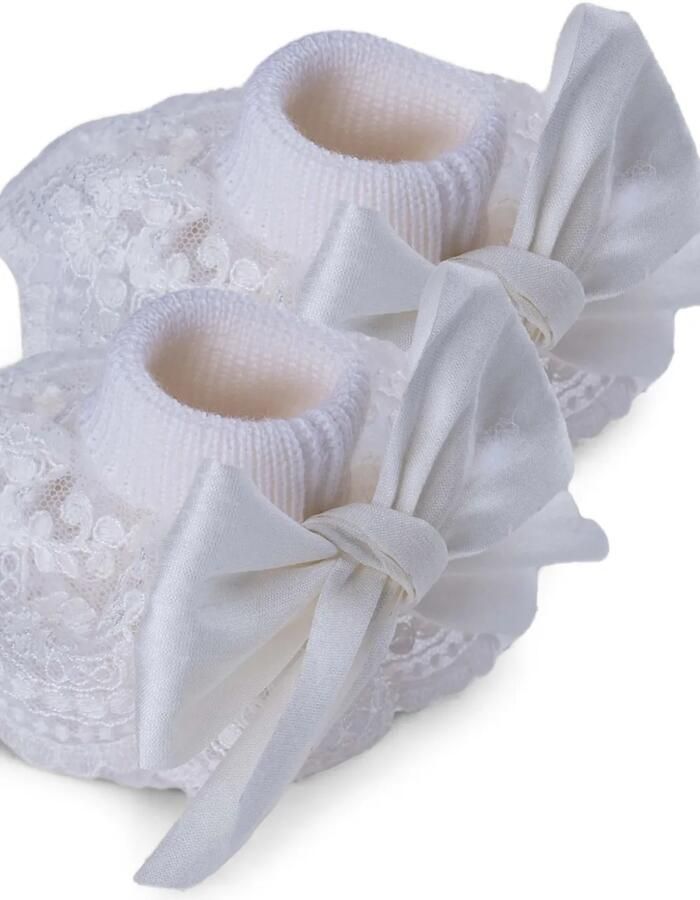 MARLU' couture Slippers met kanten laag en strikdetail Beige - Foto 2