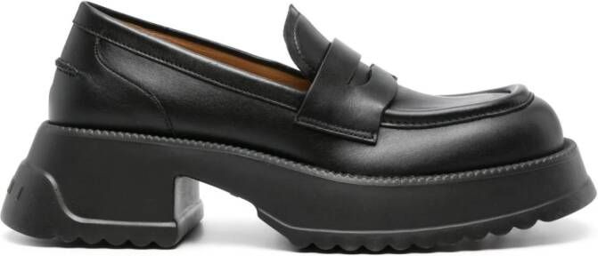 Marni Anka leren loafers Zwart