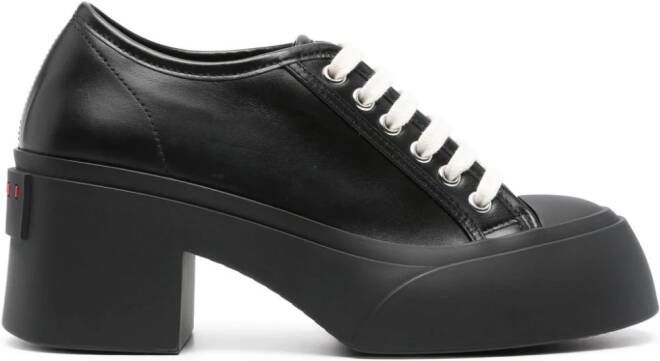 Marni Leren sneakers met 70mm plateauzool Zwart
