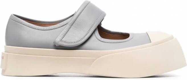 Marni Leren Mary Jane sneakers Grijs